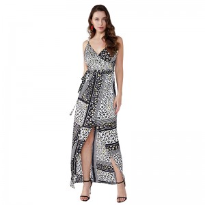 Femei de înaltă calitate rochie casual Maxi lungă moda Maxi rochie ocazională cu flori din tricot floral