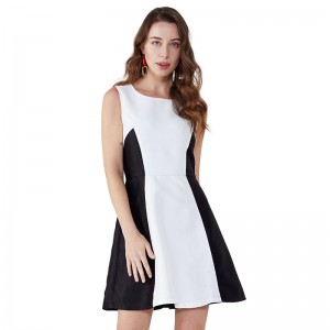 2019 alb negru patchwork dulce rochii casual femei rochie de modă îmbrăcăminte JSDJ2258