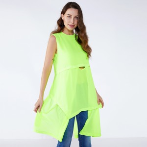 Design fluorescent verde Loose Plus bluză și top lungă de damă